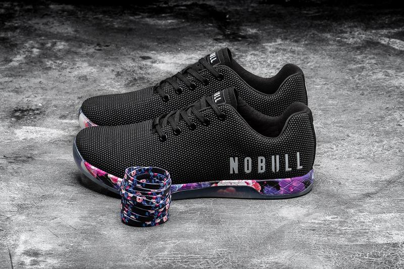 Women's Nobull Space Floral Trainers Black | SG V2866R
